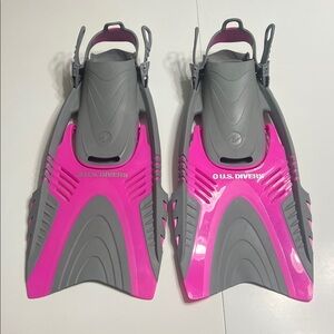 Kids Swim Fins - Pink and Gray